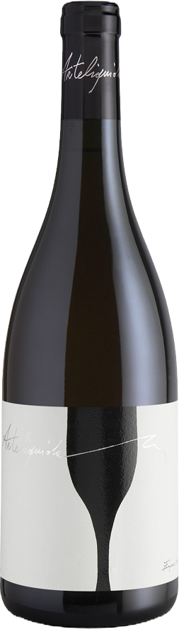 Arteliquida Bianco, its label a bottle and glass drawn as one shape