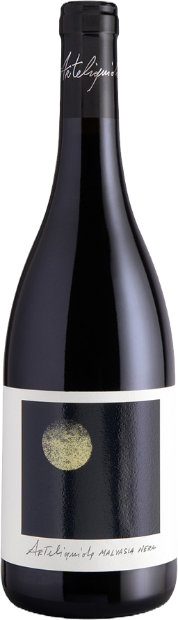 Arteliquida Rosso, with Eugenia Vanni's mosaic moon on the label